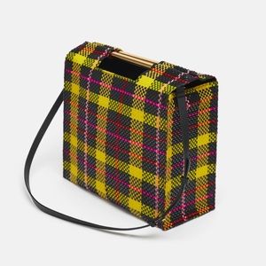 Zara plaid print shopper bag